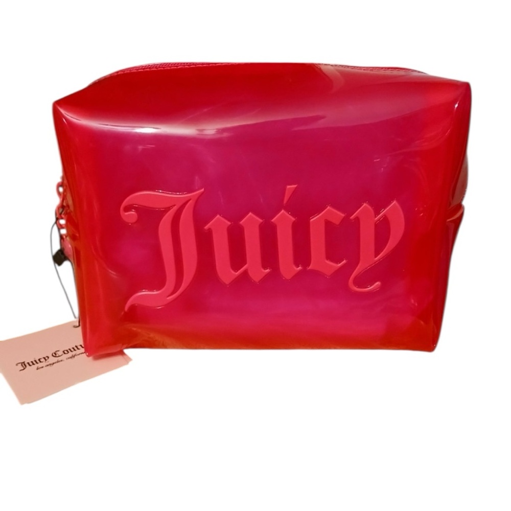 Juicy Couture NWT Pink Barbie Jelly Cosmetic Case great for makeup, &toiletries